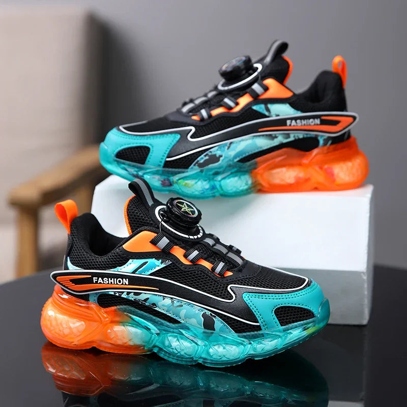 New Summer Children Sneakers Breathable 5-16Years Boys' Running Shoes New Swivel Buckle Kids Sport Shoes Outdoor Casual Trainers