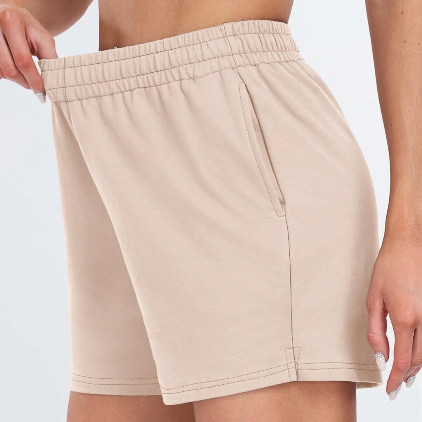 Women's Shorts Casual Summer Comfy Elastic High Waist Running Shorts With Pockets pantalones de mujer 바지 2024 한국인 후기 많은 옷