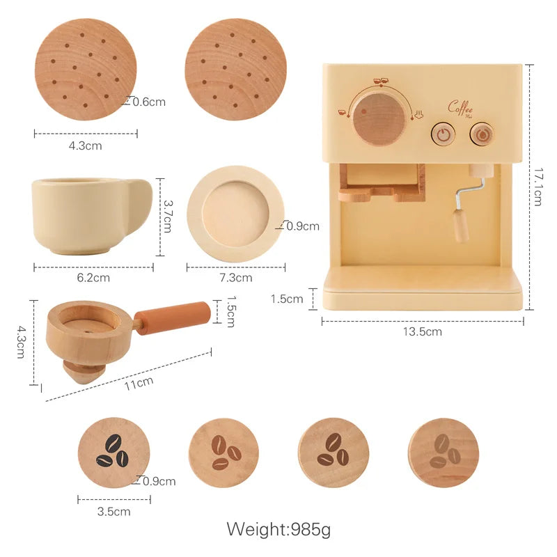 Kids Wooden Montessori Toys Afternoon Tea Set Pretend Play Kitchen Food Learning Role Play Game Baby Early Educational Toys Gift