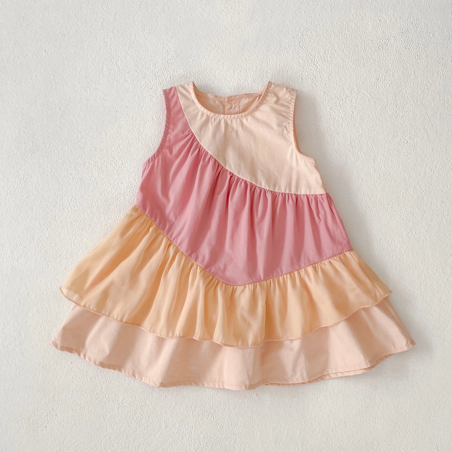 2025 Kids Clothes Summer Cotton Dress Baby Girls Clothes Cartoon Splicing Colors Dresses Children's Clothing Vestidos Cotton