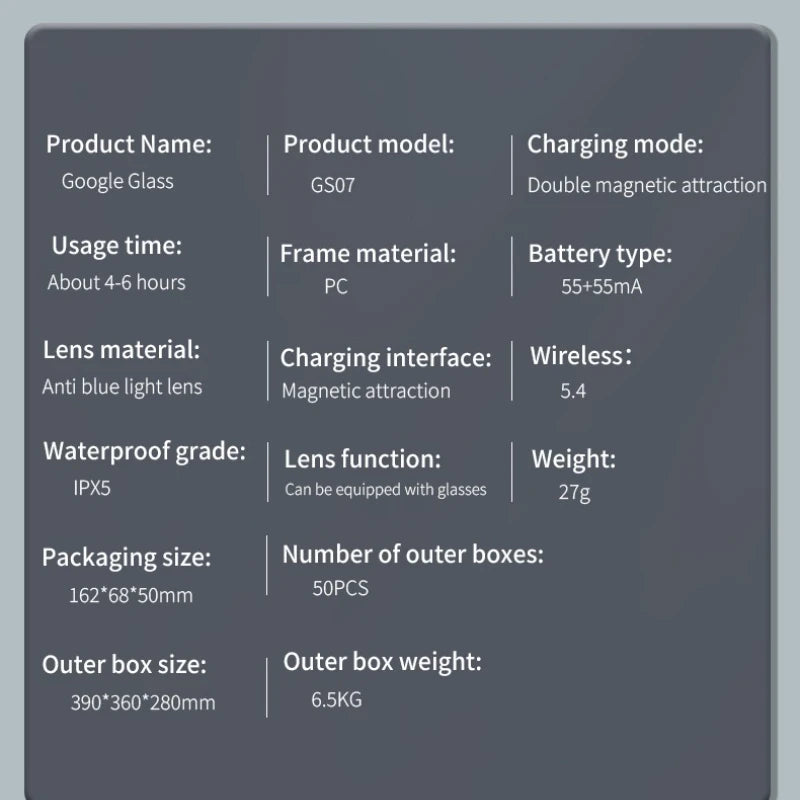 GS07 Upgrade Smart Glasses With Camera Video Recording AI Photo Recognition Bluetooth Call Translation sports spectacles