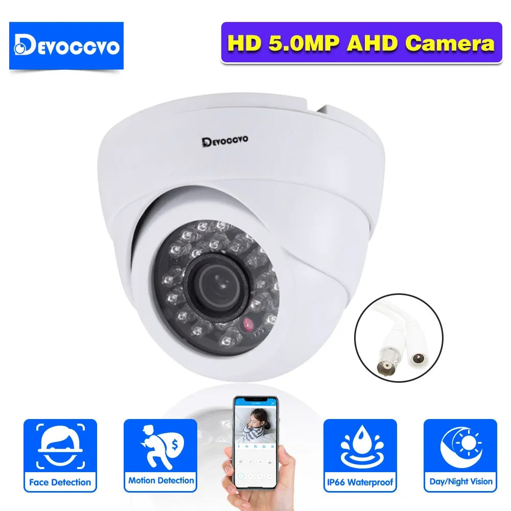 Outdoor Analog CCTV Video Surveillance Cameras Outside Waterproof HD 5MP AHD Home Camera with Motion Sensor Night Vision Cam 2MP