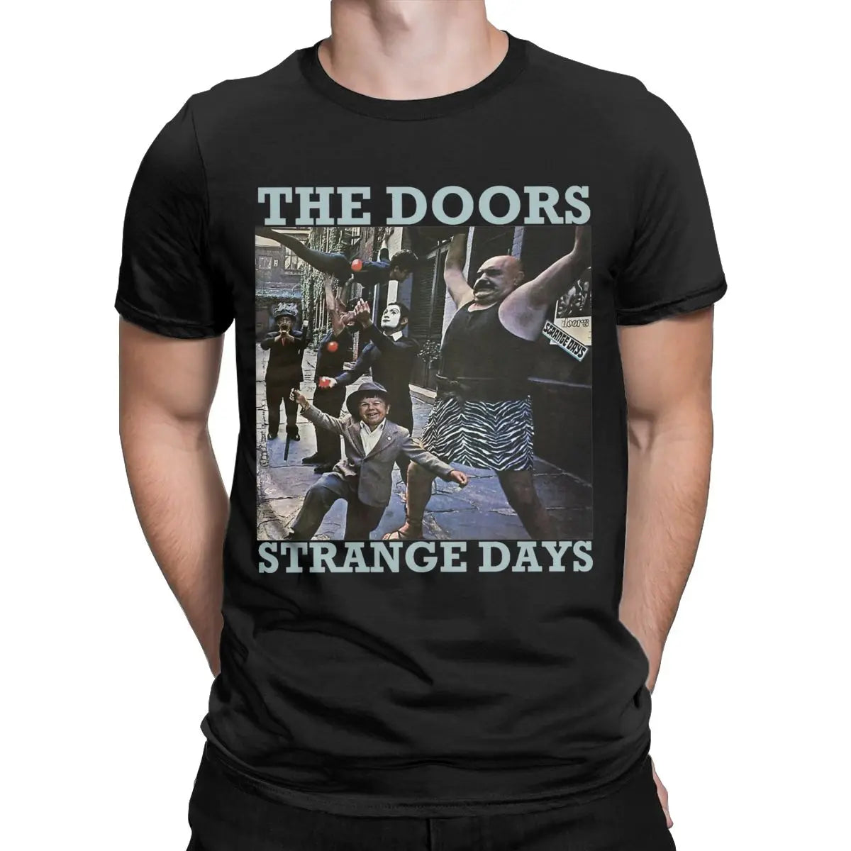 THE Doors Strange Days Men T Shirts Vintage Tee Shirt Short Sleeve Round Collar T-Shirt Cotton New Arrival Clothing