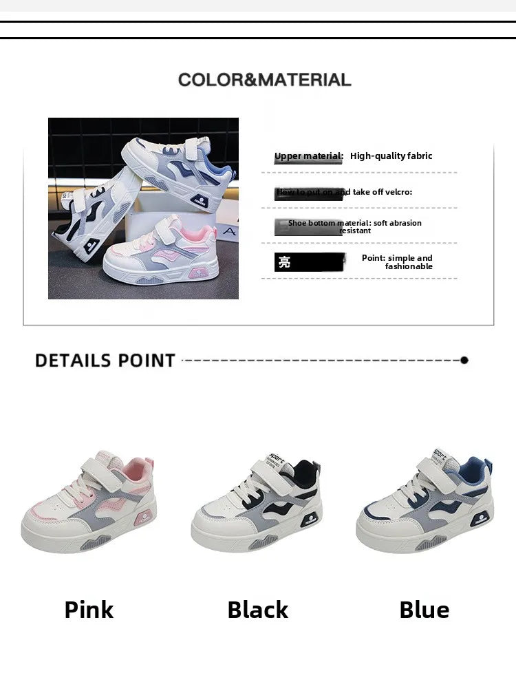 Children's Shoes for Girls and Boys Fashion Sneakers Kids' Soft-Soled Casual Shoes Student Sports Shoes Outdoor Walking Shoes