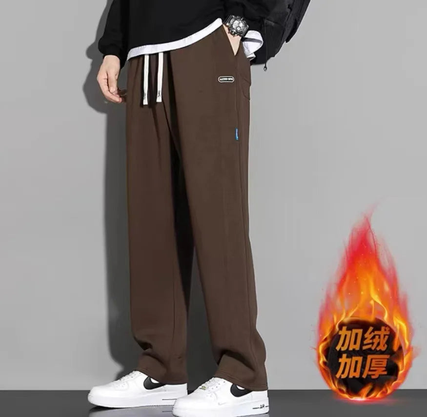 Big Size 10XL Men Pants Fleece Lined Jogger Trouser Male Plus Large 9XL 8XL Winter Autumn Bootcut Cuffed Elastic Sweatpant Loose
