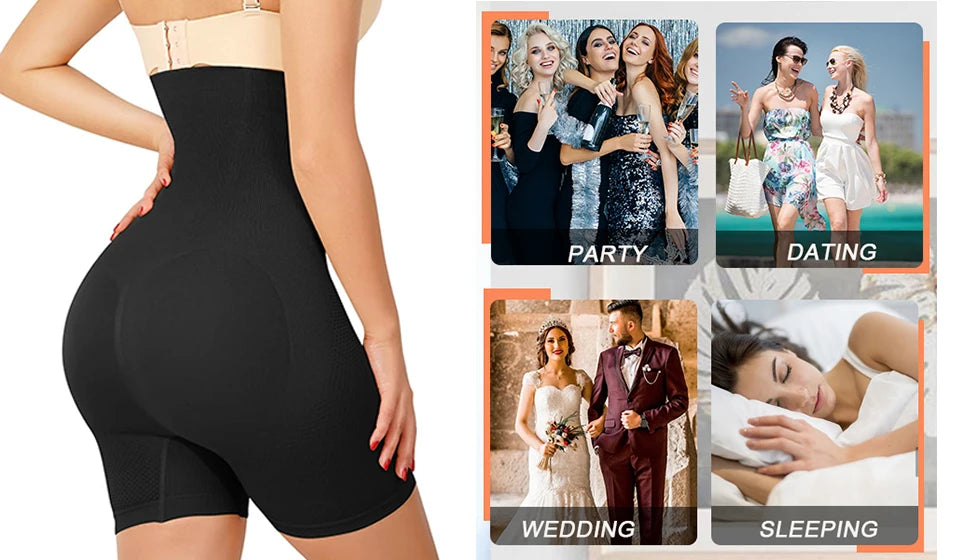 Women Shapewear High Waist Shorts Tummy Slimming Body Shaper Waist Trainer Butt Lifter Seam-free Flat Belly Panties Weight Loss