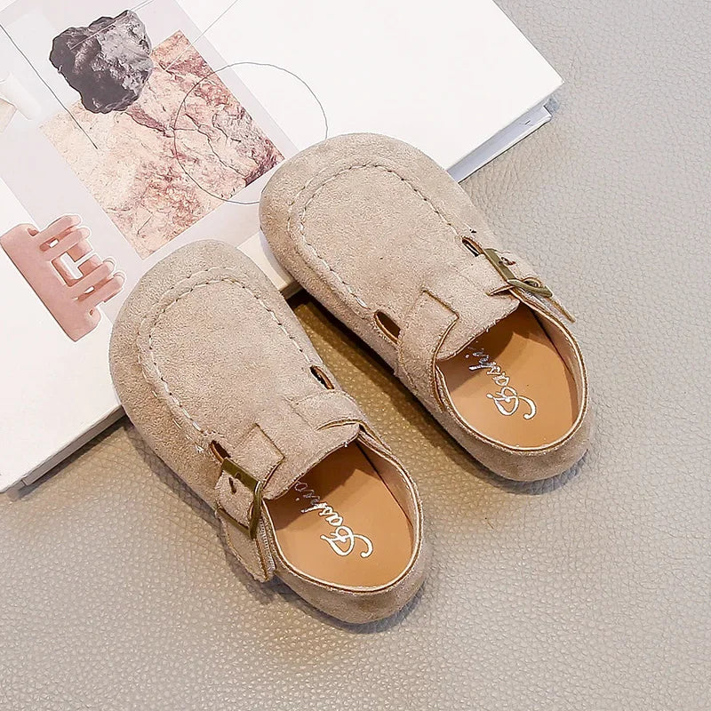 Children's Flat Shoes 2-18 Years Old Khaki Simple Boys Girls Casual Shoes Four Seasons Models Yellow Non-slip Kids Loafers 23-33