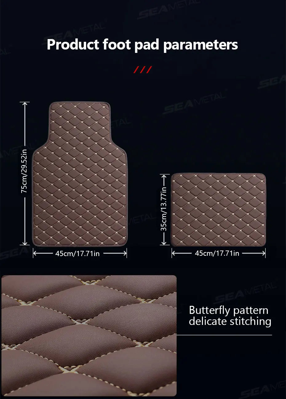 SEAMETAL 4Pcs Car Floor Mat Full Set Universal Non-Slip Auto Carpet Waterproof All-Weather Car Mat Anti Scratch Cargo Liner