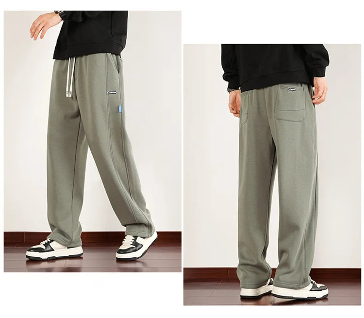 Big Size 10XL Men Pants Fleece Lined Jogger Trouser Male Plus Large 9XL 8XL Winter Autumn Bootcut Cuffed Elastic Sweatpant Loose