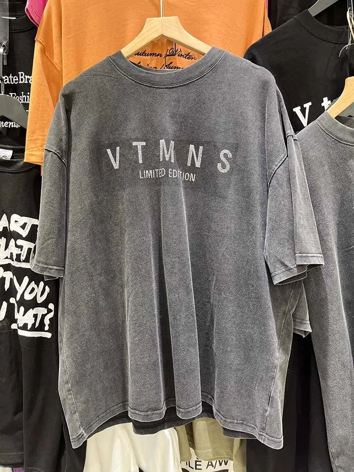 Top Grade LIMITED EDITIONS VT Logo Printed Women Men T shirts Tees Oversized Men Casual Cotton T shirt