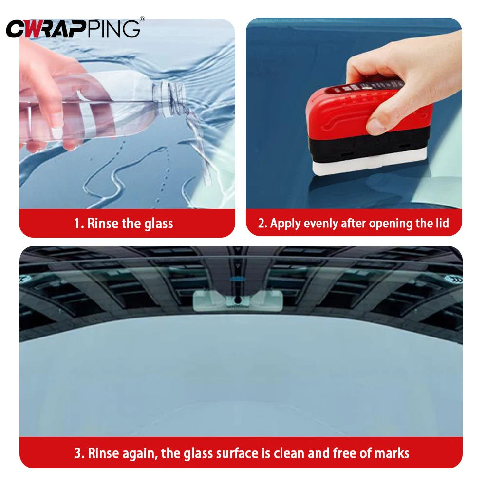 Car Glass Oil Film Remover Auto Detailing Powerful Glass Polishing Compound Windshield Cleaner Cleaning Brush Polish Car Tools