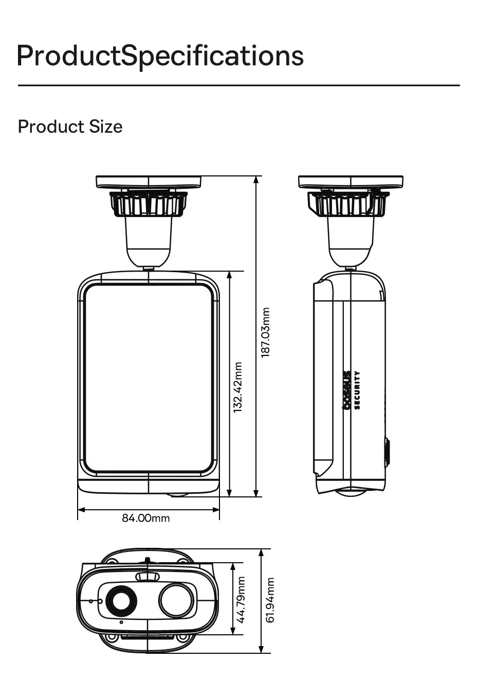 Baseus Security S1 Lite Solar Security Camera Wireless Outdoor Camera Continuous Power 2K Resolution 135°FOV IP67 Wifi Camera
