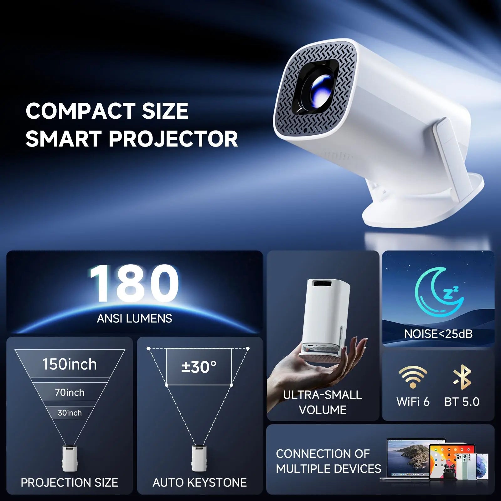 P30PRO Android 14 Smart Mini Projector