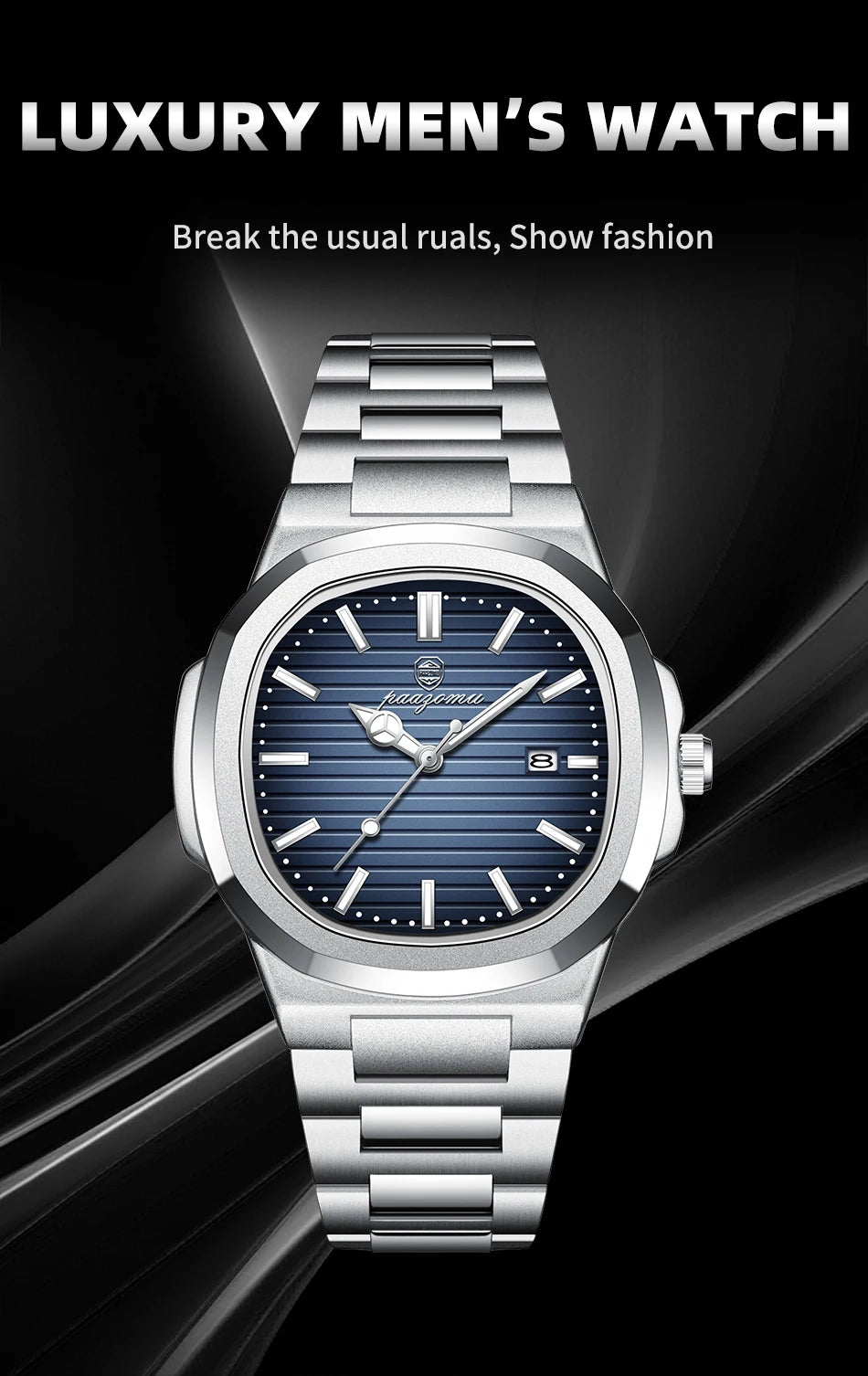 PAAZOMU 2025New Men Stainless Steel Watch Quartz Waterproof Male Clock Business Watch Mens Watches Top Brand Luxury Men Watch