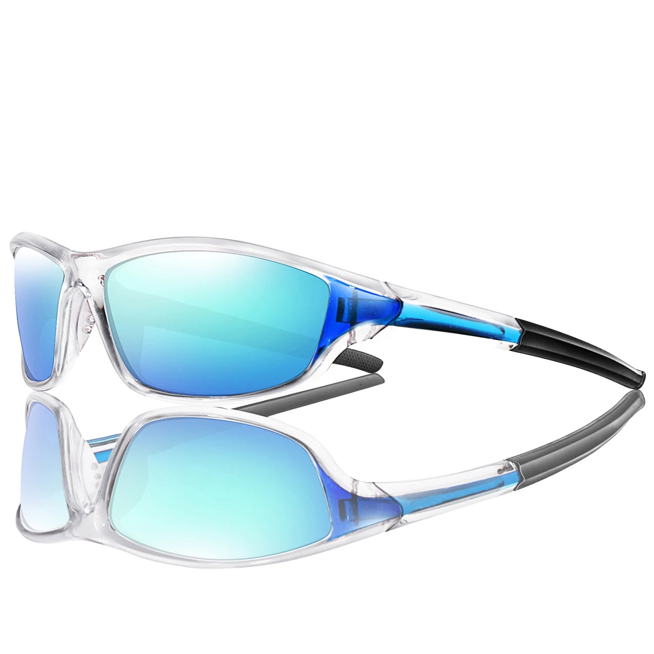 Men and Women Polarized Fishing Sunglasses Outdoor Sports Cycling Driving Hiking Eyewear Camping Travel Transparent Frame UV400