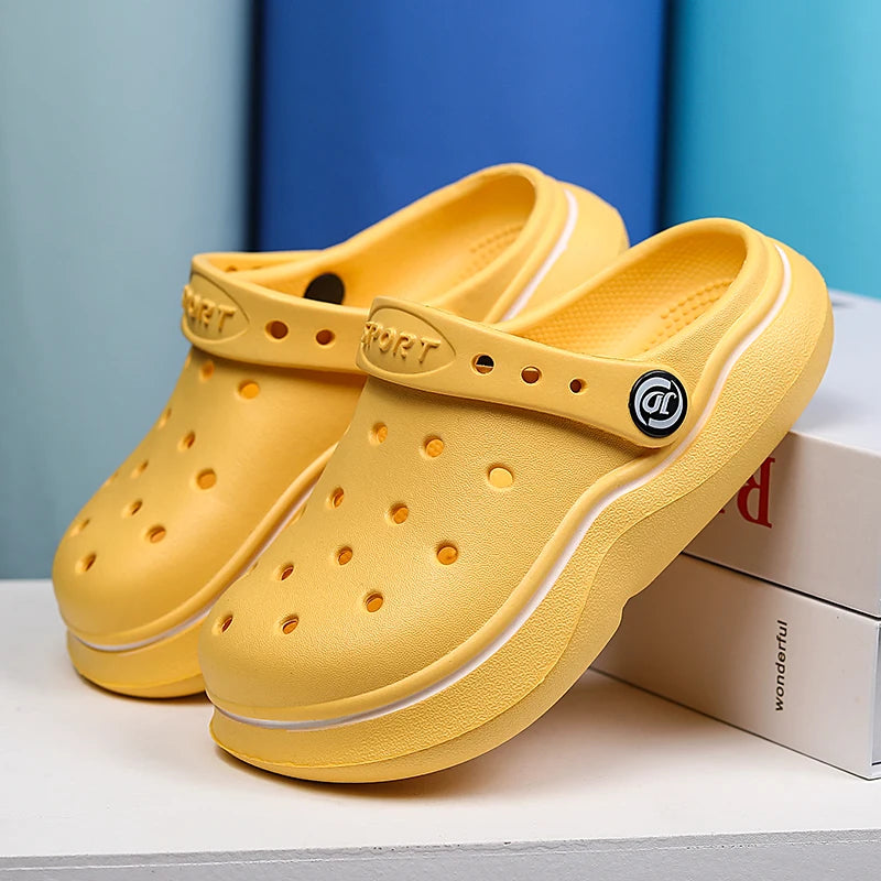 Children Sandals Anti Skid Clogs Boys Girls Summer Hole Water Toddler Shoes Baby Mules Rubber Kids Garden Beach Flats Slippers