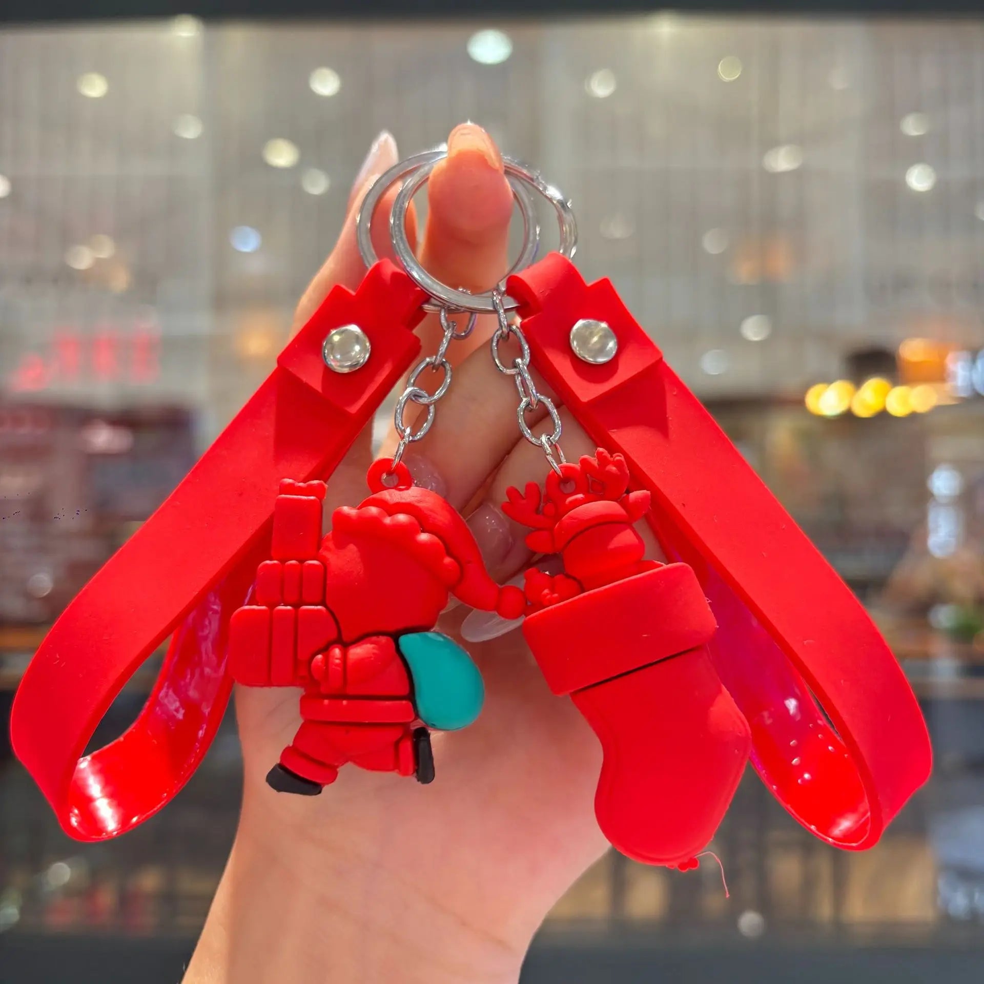 Christmas Gift 2025 Cute Santa Keychain Cartoon Pendant for Bag Car Keys Decor Stocking Stuffer for Kids Children Daughter Son