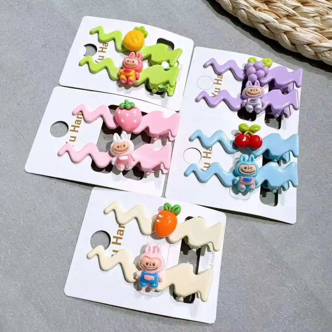 10pcs Children's Hair Clips for Girls Anime Cartoon Hair Accessories Kawaii Ponytail Clips Friends for Gifts