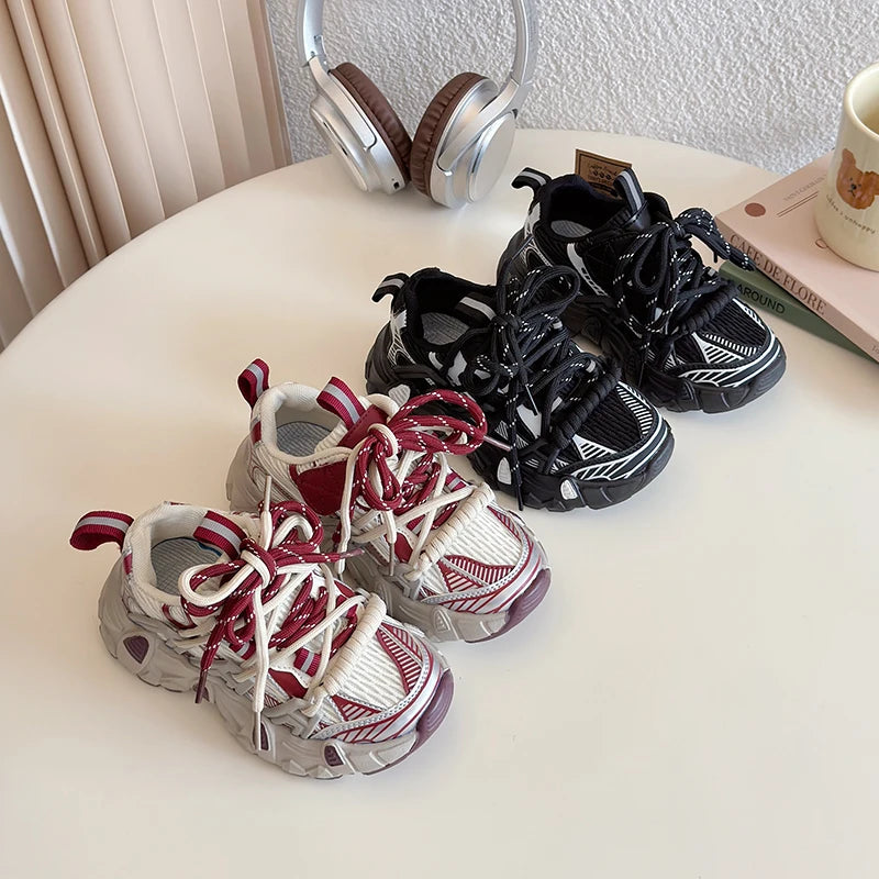 Kids Sneakers for Girls 2025 New Toddlers Causal Shoes Spring Autumn Chunky Versatile Children School Basketball Shoes Non-slip