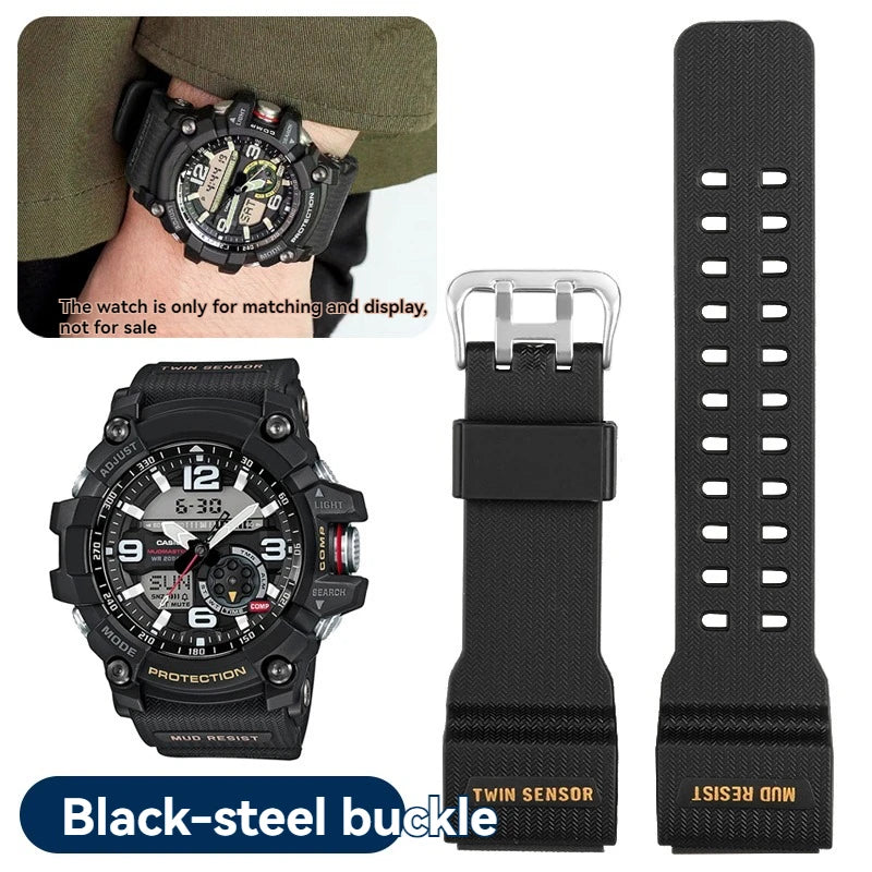 Resin Band for Casio G-SHOCK GG-1000/GWG-100/GSG-100 Mudmaster, Shockproof Watch Strap Replacement Outdoor Sports Accessories
