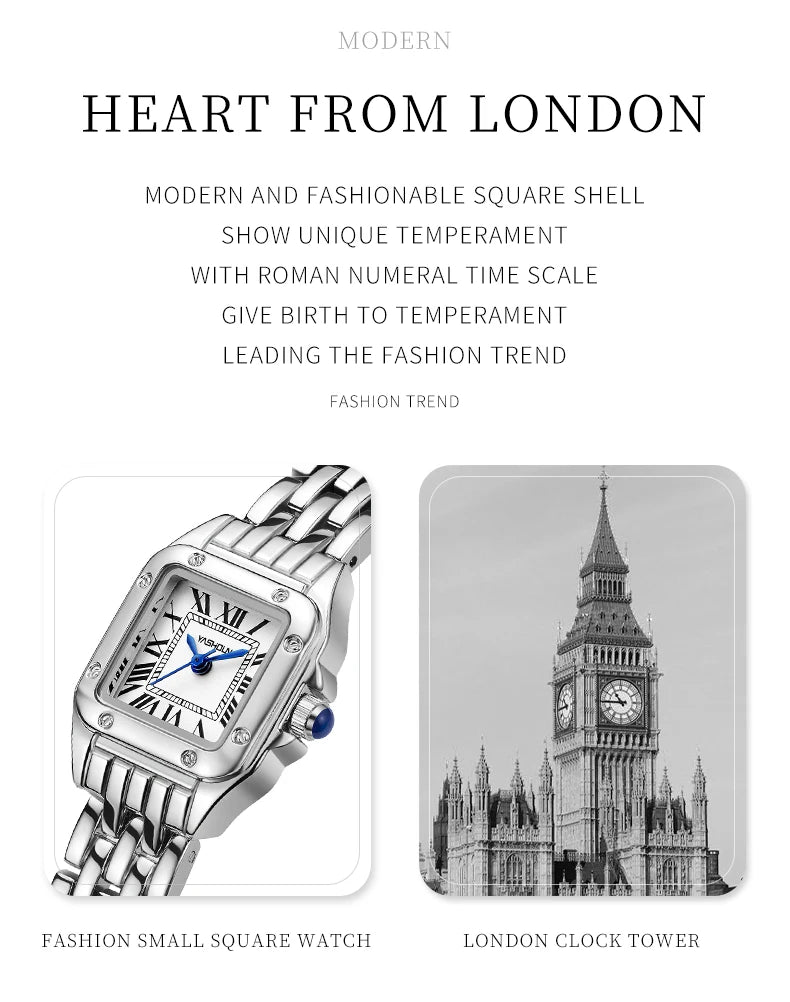 YASHIDUN Fashion Women Watch Stainless Steel Luxury Ladies Quartz Watches Business Female Clock Bracelet Wristwatch Women Gift