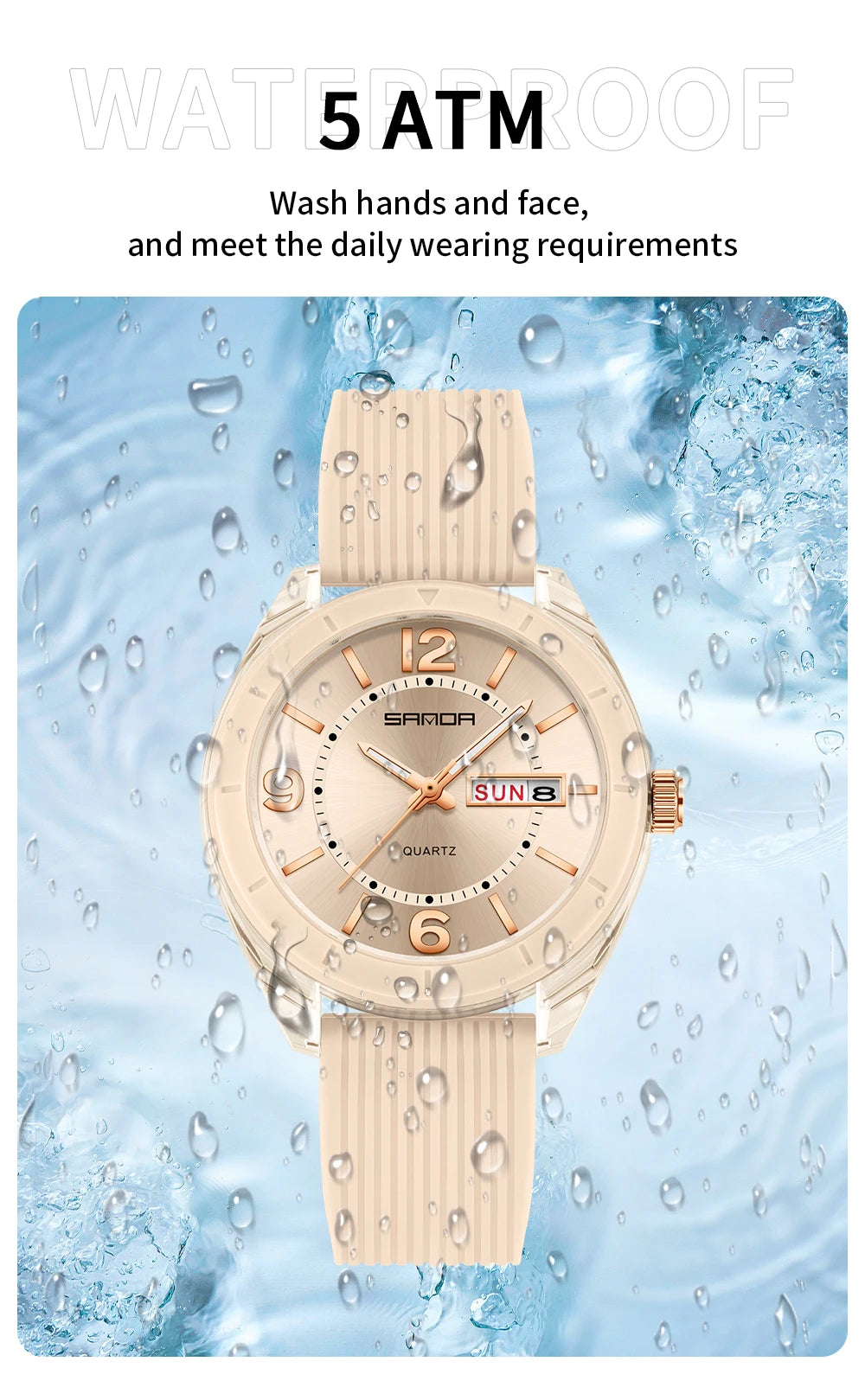 SANDA New 6287 Male And Female Students Leisure Exam Quartz Watch Night Light waterproof Double Calendar Quartz Watch