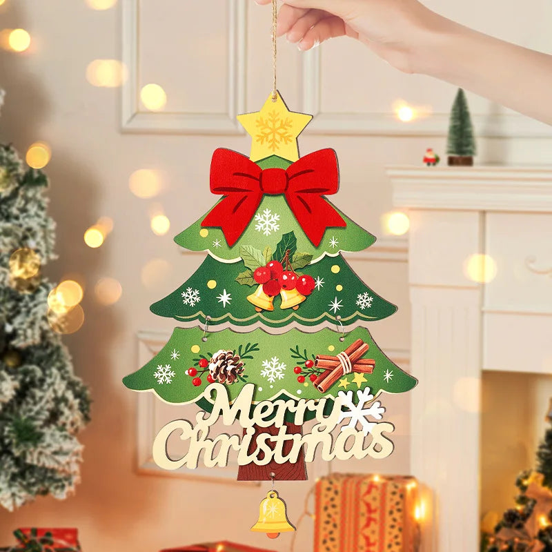 Christmas decorations, small ornaments, scene atmosphere decoration, Christmas tree hanging decorations, bedroom door ornaments