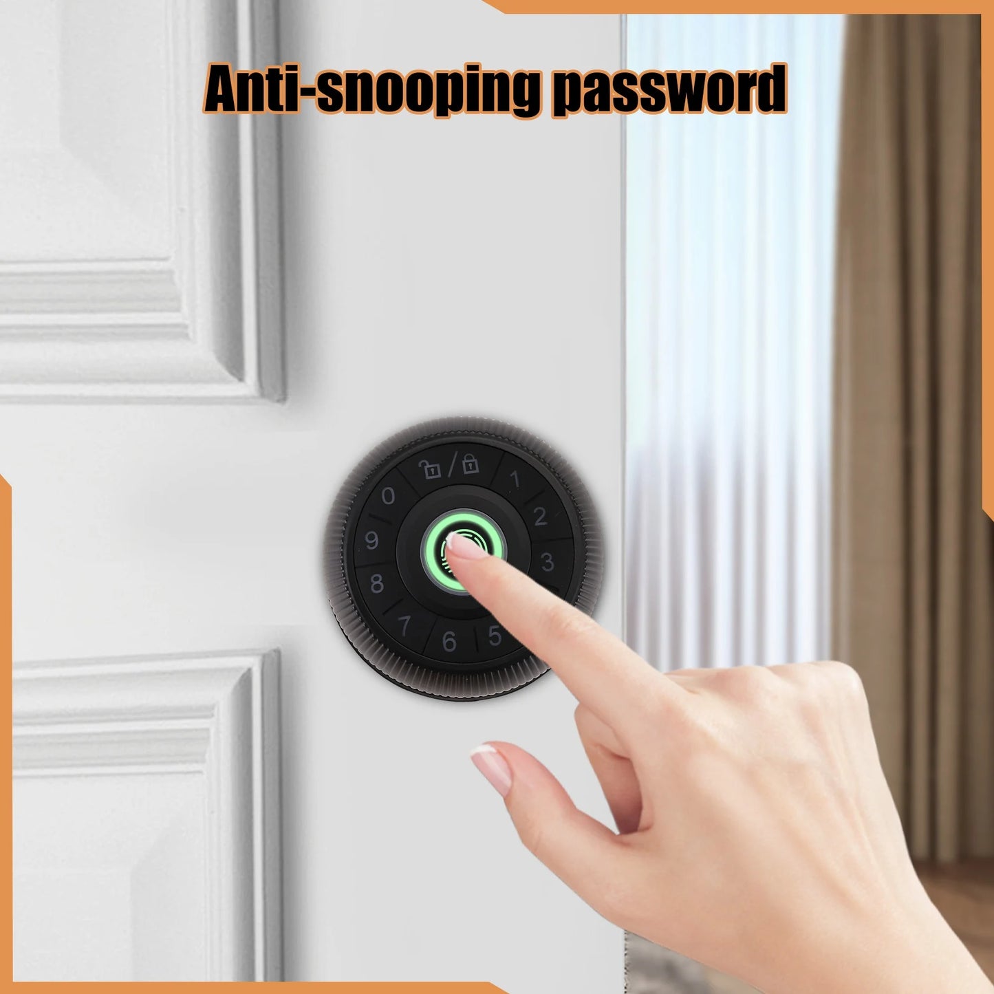 FULL-Fingerprint Door Lock-Smart Door Handle, Keyless Door Handle With Password Keypad For Bedroom Smart Door Lock