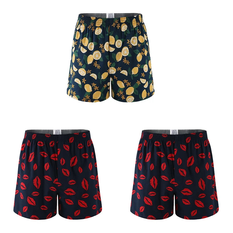3PCS Men Shorts Boxers Mens Underwear Cotton Loose Shorts Male Plain Underwear Homewear Comfortable Boxer for Man Mens Panties