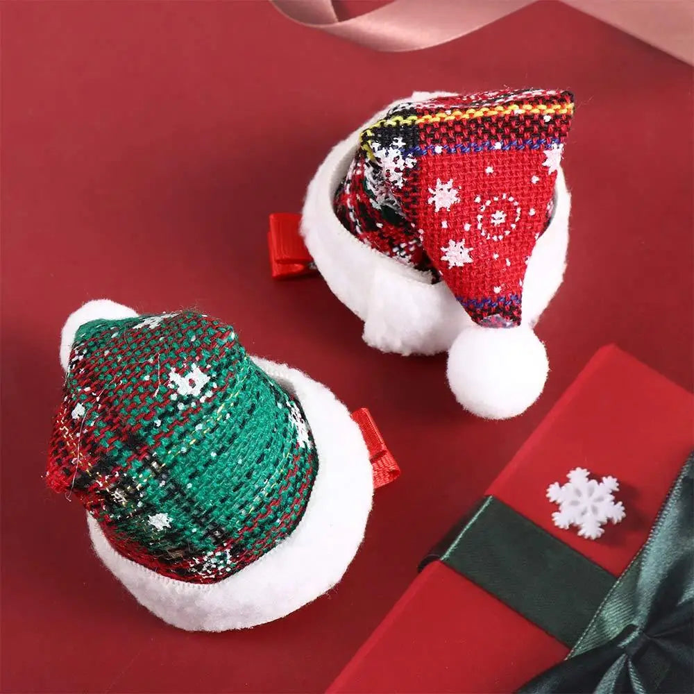 Cap Santa Claus Kids Gifts Christmas Costume Dress Up Korean Hair Accessories Children Hair Clip Christmas Hat Hairpin