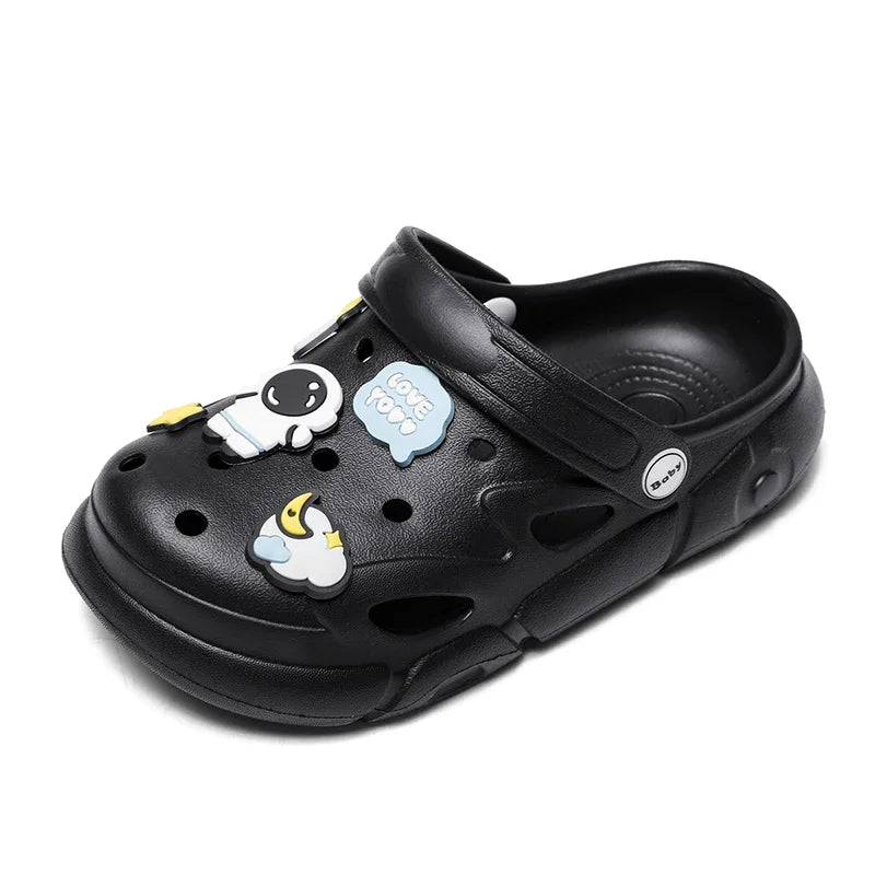 2024 New Girls Clogs Children Sandals 6-12 Years Kids Casual Summer Shoes Sports Soft Thick Sole Slippers for Girl Toddler Shoes