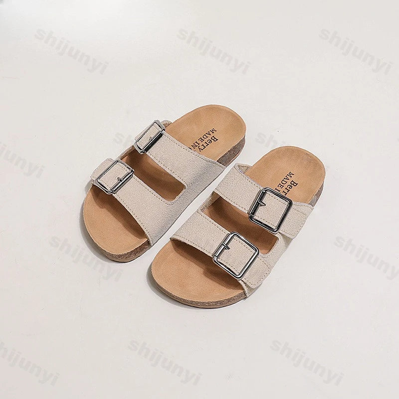 Children Sandals 2025 Girls Boys Summer New Fashion Korean Soft Sole Anti-slippery Versatile Kids Slippers Open-toe Beach Shoes