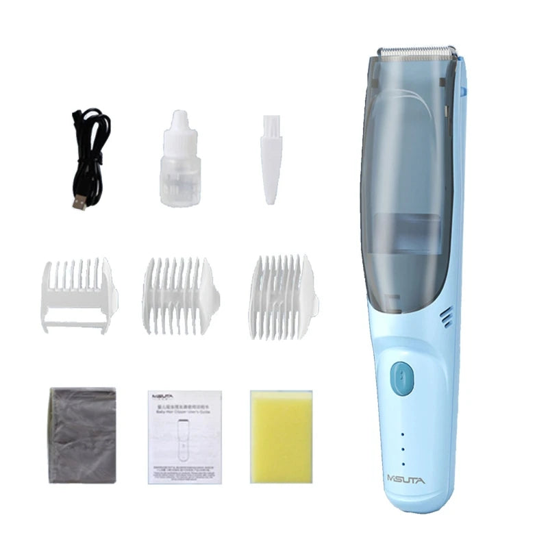 Baby Hair Clipper Hair Trimmer Electric Hair Shaver Infant Hair Cutting Kit USB Suction Hair Clipper Safety & Waterproof