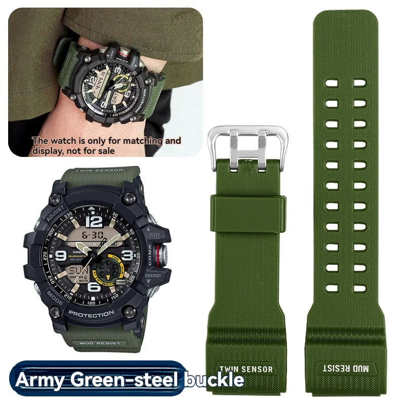 Resin Band for Casio G-SHOCK GG-1000/GWG-100/GSG-100 Mudmaster, Shockproof Watch Strap Replacement Outdoor Sports Accessories