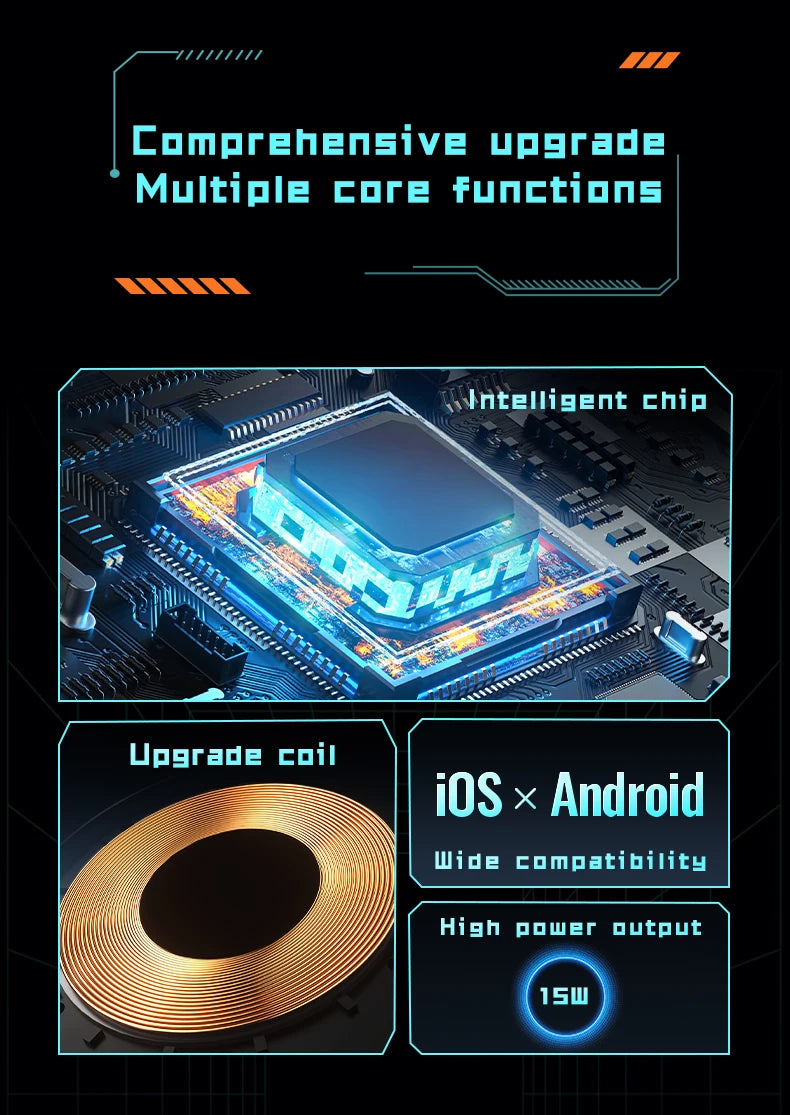 Wireless Car Phone Holder Stand 15W Fast Charge Touch Control Air Vent Phone Bracket Tempered Glass Panel for iPhone Android