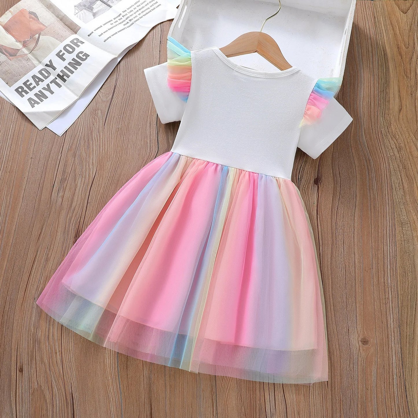 Unicorn Girls Dress New Kids Clothes Summer Short sleeve TuTu Princess Dresses Party Baby Dresses for Children Rainbow 2-8Y
