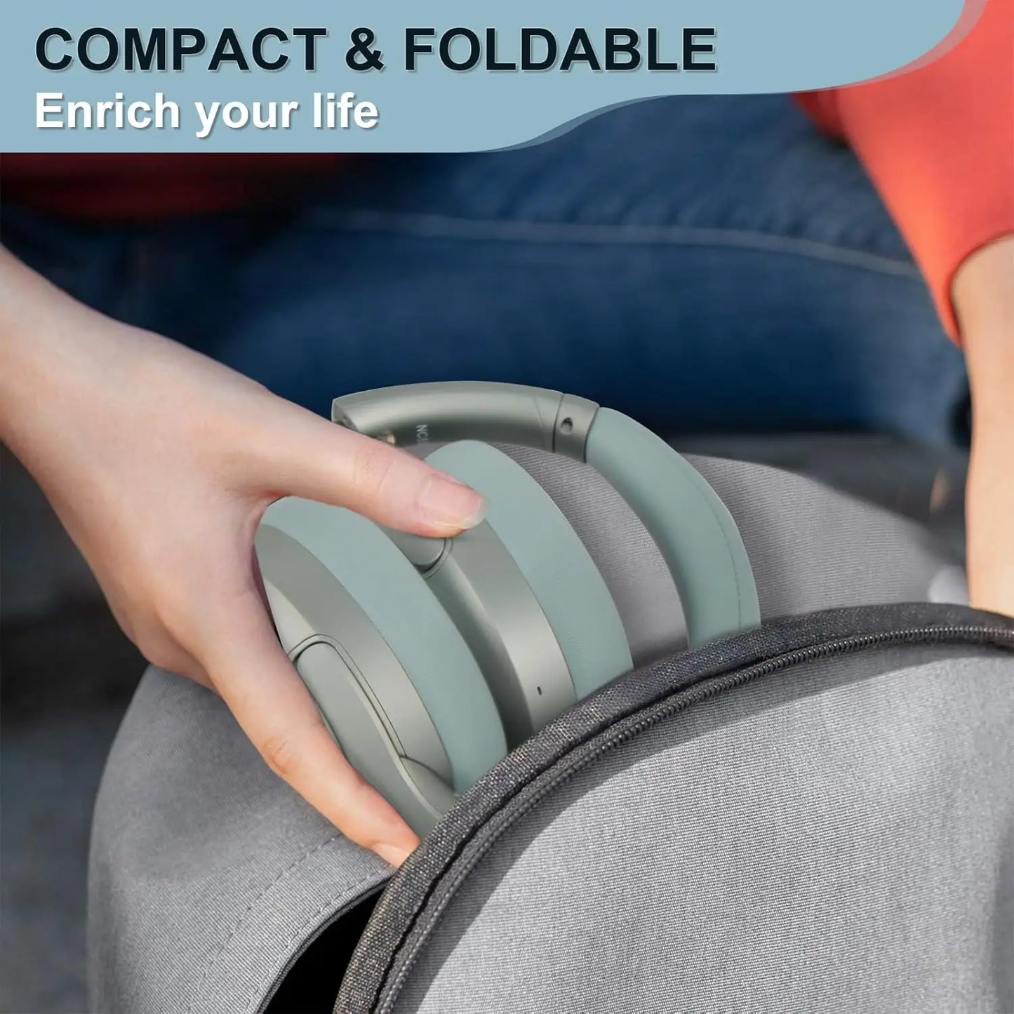 Hybrid Active Noise Cancelling Headphones, Wireless Over Ear Bluetooth Headsets ANC,APP Custom EQ,Deep Bass, Comfort Ear Cups