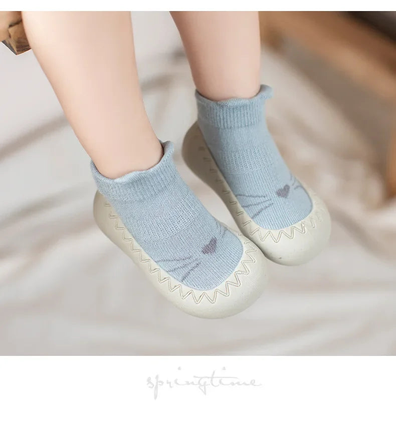 Baby Shoes Kids Soft Rubber Sole First Walkers Children Sock Shoes Non-slip Floor Socks Toddler Sock Shoes 0-4Y Boy Girl Booties