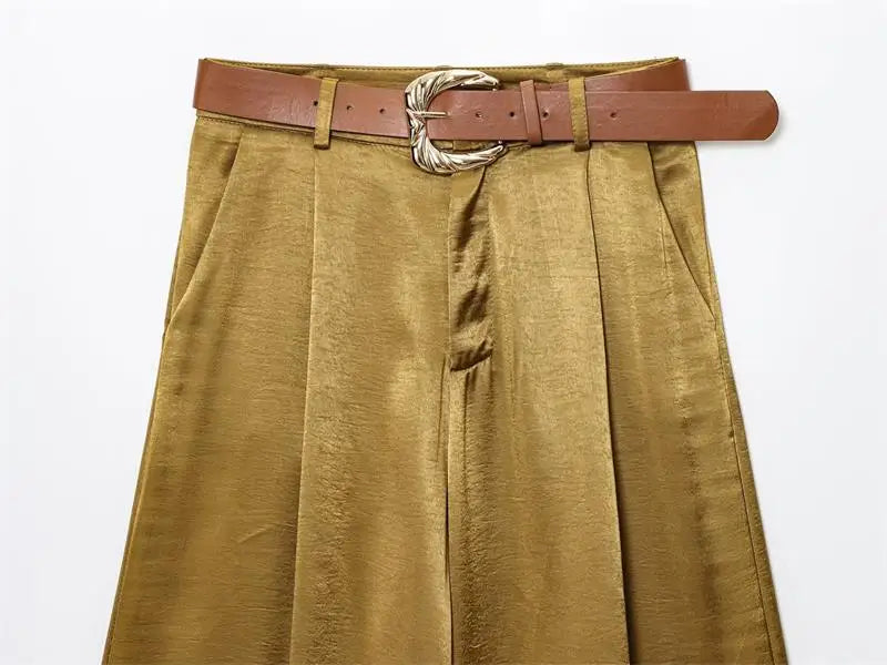 Women's 2025 New Summer Pants Fashion Slim Street Women's High Waist Wide-Leg Pantss Chic Youth Elegant Summer Travel Pants