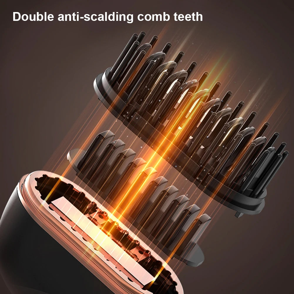 Electric Heating Hair Straightener Brush Portable Mini Hair Straightener 3 Temperature Hot Hair Comb Anti-Scald For Men & Women