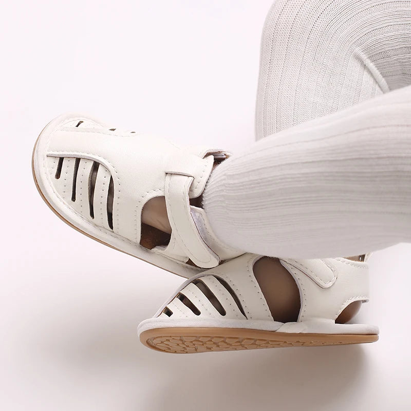 0-18M Newborn Baby Shoes Boys and Girls Summer PU Soft Rubber Sole Anti slip Baby First Step Walking Shoes Baby Sandals