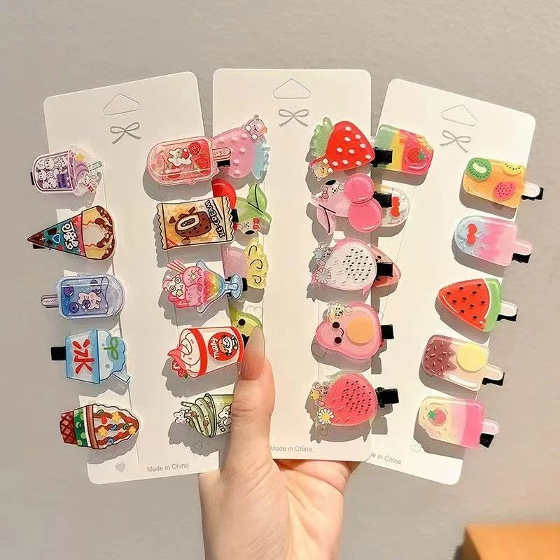 10 hair clips Summer new hair accessories Cute Ice cream Ice cream Clip bangs clip duck beak clip edge clip