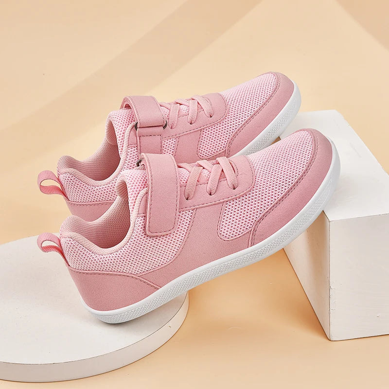 Kids Shoes Wide Toe Barefoot for Children Boys Girls Baby Sneakers Lightweight Hook&Loop Mesh Artificial Infant Toddler Tennis