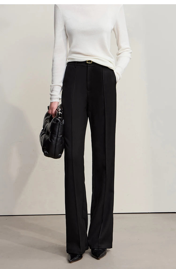 Amii Minimalist Women Pants 2025 Winter New Commuting Versatile Woman Clothes Casual Solid Color Straight Trousers 12544139