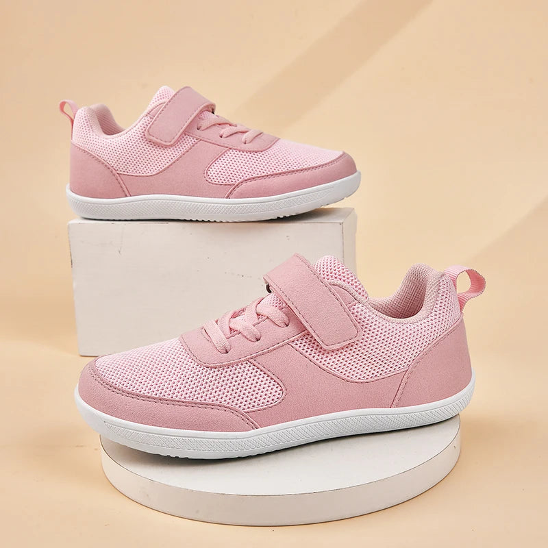 Kids Shoes Wide Toe Barefoot for Children Boys Girls Baby Sneakers Lightweight Hook&Loop Mesh Artificial Infant Toddler Tennis