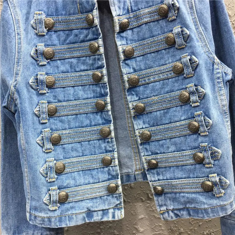 Women's Short Jacket Spring and Autumn New Jacket Top Skinny Stand-up Collar Long-sleeved Denim Fashion Comfort Winter Clothes