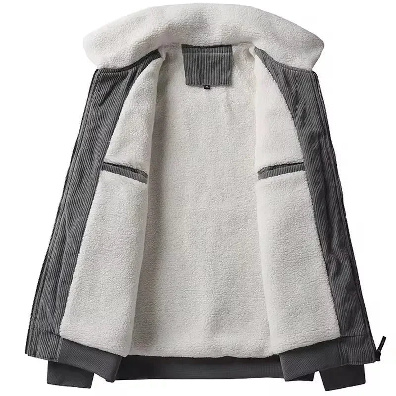 Autumn Winter New Men Jacket Fleece Thickening Corduroy Coats Men Jackets Casual Coat Men's Business Coats Mens Parka