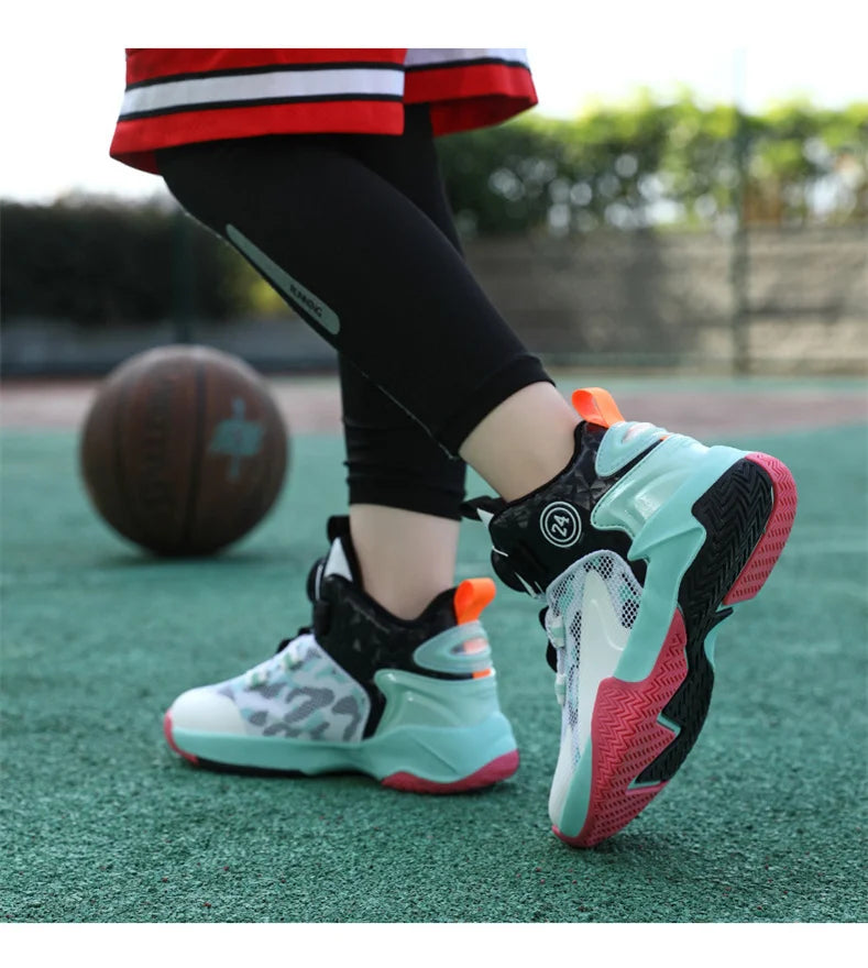 Kids Basketball Shoes Boys Sneakers Non-slip Child Trainer Basket Shoes Outdoor Children Sport Shoes