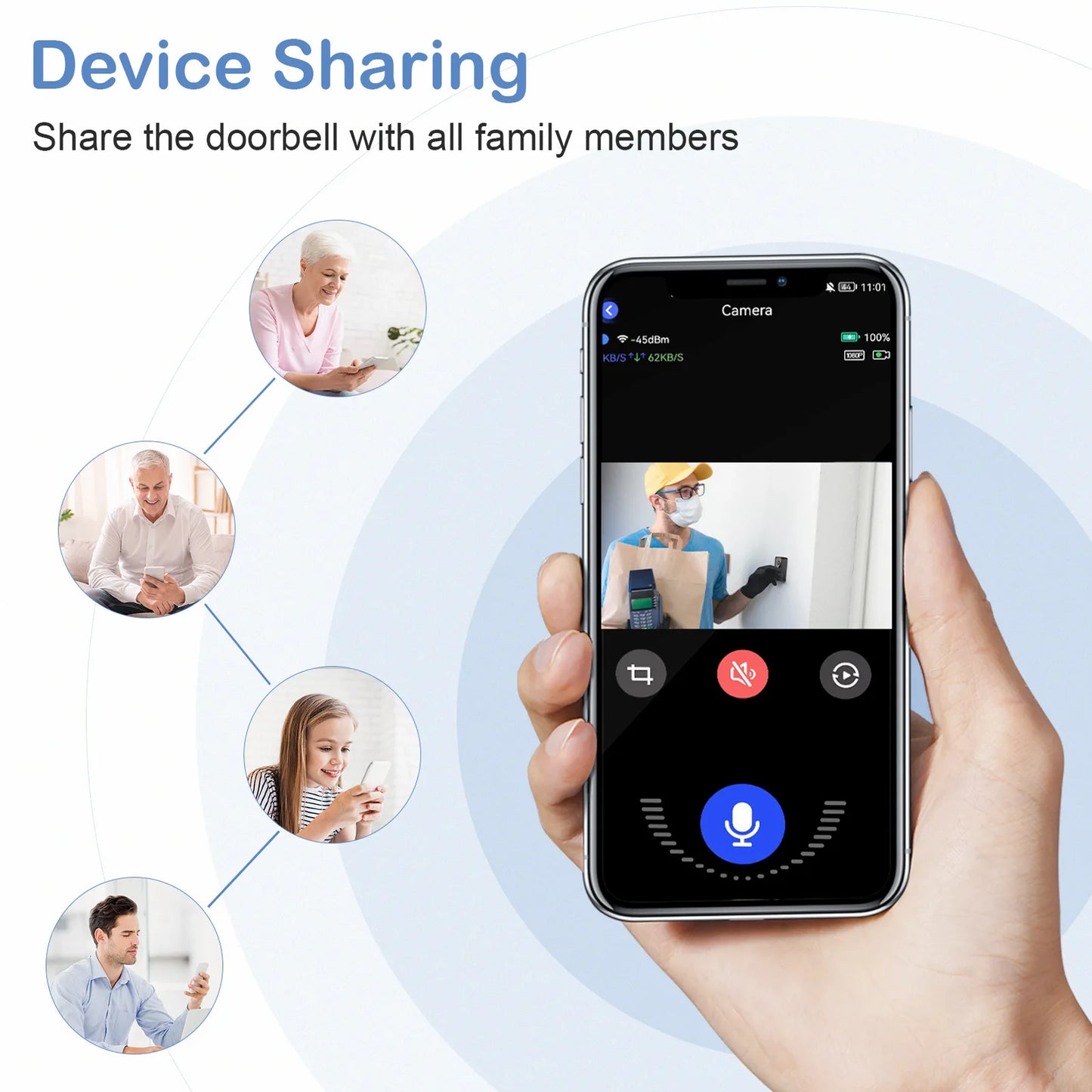 Smart WIFI Doorbell Smart Home Wireless Phone Door Bell Camera Security Video Voice Intercom Infrared Smart Video Doorbell Z20