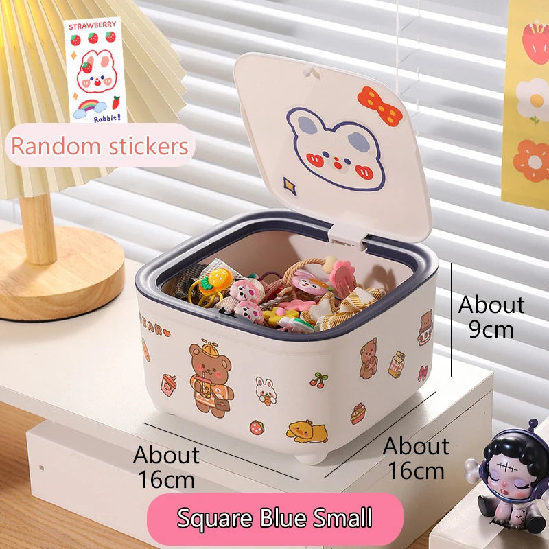 Kawaii Children Hair Accessories Storage Box High-capacity Girl Headgear Hair Clip Hair Hoop Headstring Hair Ring Jewelry Box
